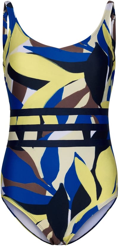 Pastunette Badpak Beach Leaves - Ecru/Blauw/Lime - Corrigerend - Maat 38