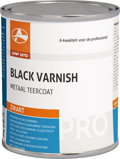 OAF PRO Black Varnish 750 ml - Ondergronds of schaduwrijk toepassen - Impregnerend en Waterafstotend - bestand tegen langdurige waterbelasting, verdunde zuren en basen