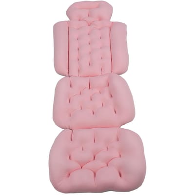 Coussin de bain complet pour adulte, antidérapant, amovible et lavable, résistant rose