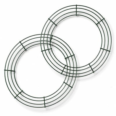 BOTC Metalen Kransframe - Set van 2 frames van 14inch - Rond ontwerp - Geschikt voor doe-het-zelf bloemstukken en woondecoratie - Donkergroen