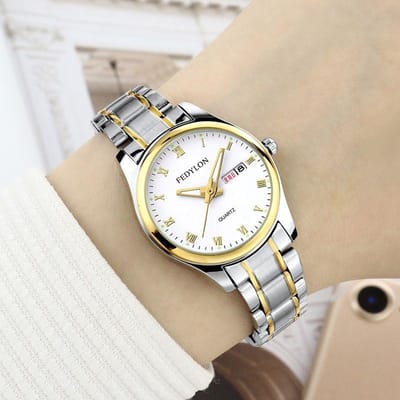 Dames Niche Licht Luxe Dames Nieuw Temperament Volautomatisch Quartz Dameshorloge minimum beige