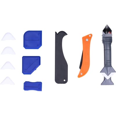 Kit Gereedschap Lijm Spatel Schraper Kit Verwijderaar Siliconen Vloer Schoonheidsnaad Set Accessoires blue