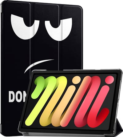 Hoes - Geschikt voor Apple iPad Mini 7 (2024) - 8.3 inch - 7e Generatie - Dun & Stevig - Trifold Bookcase - Hard Cover - Hardcover Book Case - Tablet Hoesje - Don't Touch Me