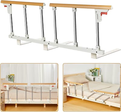 Senior Bed Rail - Dubbele Bed Rail - Draagbare Vouwbare Metalen Handgreep voor Thuis en Ziekenhuis - Diverse Bedden 132 x 40 cm
