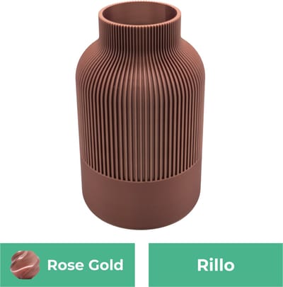 Rillo Japandi Vaas - Decoratievaas Droogbloemen - Rose Gold - 20CM
