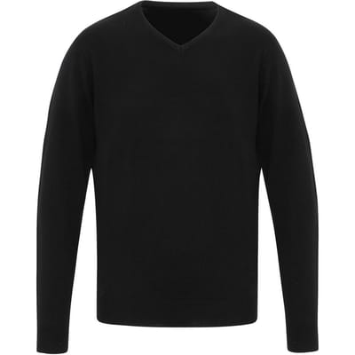 Premier Heren Essential Acryl V Hals Sweatshirt (Zwart)