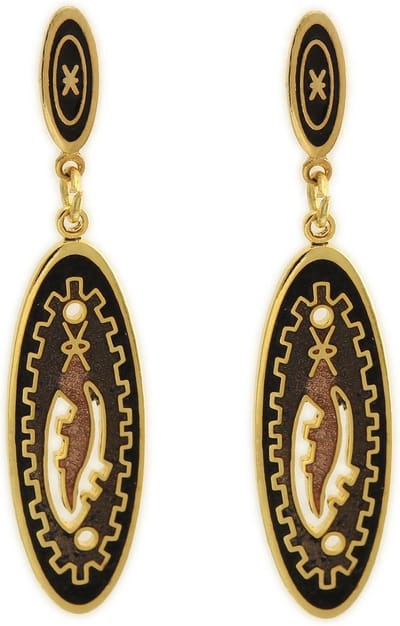Behave - Dames oorbellen - Vintage zwart bruin stijl - 5 cm