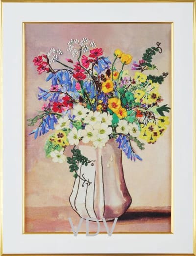 Borduurpakket Vrij borduren VDV (gedeeltelijk kraaltjes) - A gift of Fields - Het kado van de Velden