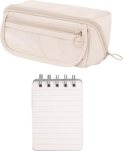 Grote capaciteit potloodetui en sticky notitieboek, multifunctionele etui voor schoolbenodigdheden en kantoorartikelen.