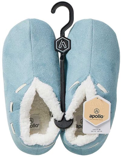 Apollo Spaanse sloffen/pantoffels - dames - lichtblauw - polyester - zachte voering 39-40