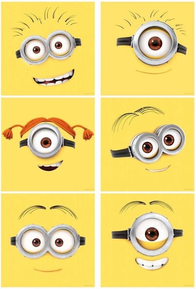 Minions Muursticker emoticons 12 stuks