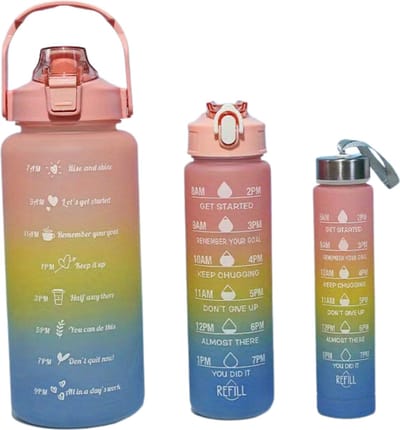 Nivard Motivatie Waterfles - Motivatie Drinkfles - 2 Liter - Met Tijdmarkering - Mannen - Vrouwen - Roze