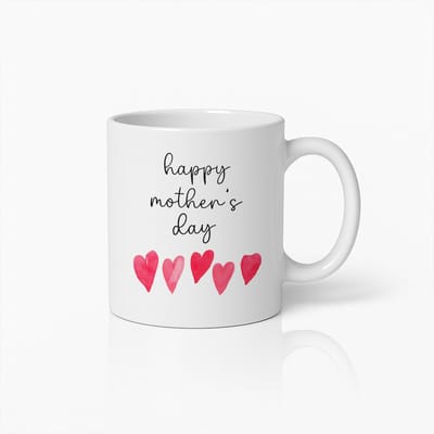 Witte Fijne Moederdag Mok 330 ml – Minimalistisch Hart Design Koffiemok – Schattig Cadeau voor Mama