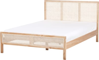 SALERNAS - Tweepersoonsbed - Lichtbruin - 140 x 200 cm - Dennenhout