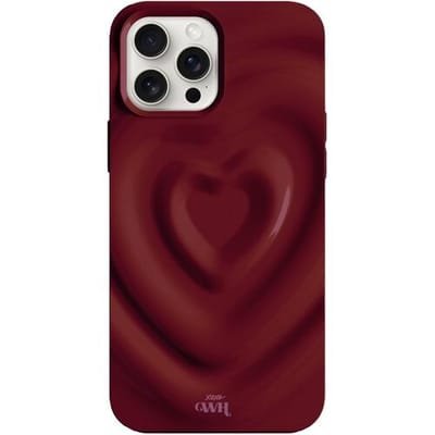xoxo Wildhearts Biggest Love Burgundy telefoonhoesje - Geschikt voor iPhone 12 Pro Max - Heart case - Hoesje met hartjes patroon - Case met hart - telefoonhoesje met camera bumper - Burgundy - Rood - Donkerrood
