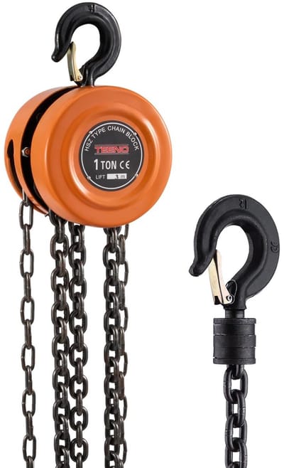 Handmatige Kettingtakel - Hefwerktuig - Zwaar Tillen - G80 Mangaanstaal Ketting - 1000 kg 3 m - Oranje