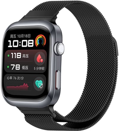 Strap-it Smartwatch bandje Milanees - Milanese band met magneetsluiting - geschikt voor de Huawei Watch D2 (zwart)