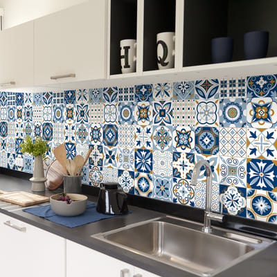 Zelfklevende tegelmuurstickers voor keuken en badkamer - 30 Martinho Azulejo tegelstickers - 30 stickers 20x20cm