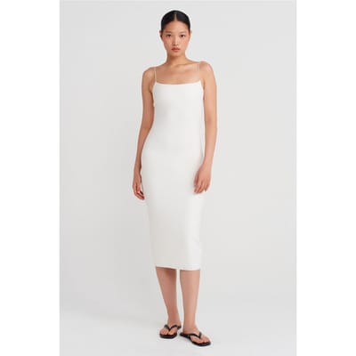 Mouwloze Bodycon Midi Jurk Met Cut-Out Detail