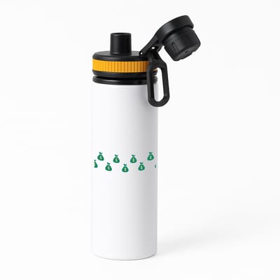 Hacebo® - Geld zakken waterfles met draaidop oranje - Geld - iemand die van geld houdt - cadeau voor iemand die houdt van geld - verjaardagscadeau - gift - geschenk - water fles - 850ML