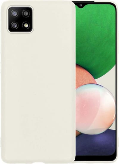 Hoesje - Geschikt voor Samsung Galaxy A22 5G - Sterk & Shockproof - Hoes Cover - Siliconen Case - Telefoonhoesjes - Wit