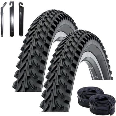 Fietsbanden Set - MTB Banden - Mountainbiken - Incl. Slangen & Lifters - 24 Inch 50-507 - Zwart