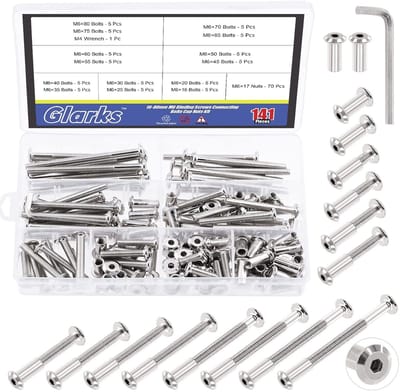 Schroeven Assortiment Kit - Bouten en Moeren - Meubel Reparatie - Vernikkeld Koolstofstaal - 14 Maten M6 - Zilver