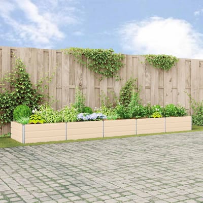 vidaXL - Plantenbak - Ivoor - 480 - x - 100 - x - 45 - cm - Gegalvaniseerd - staal