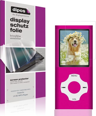 dipos – 4x Beschermfolie geschikt voor Hotechs LX-B2 MP3-Player | Krasbestendige & heldere Screenprotector Ultra-Thin