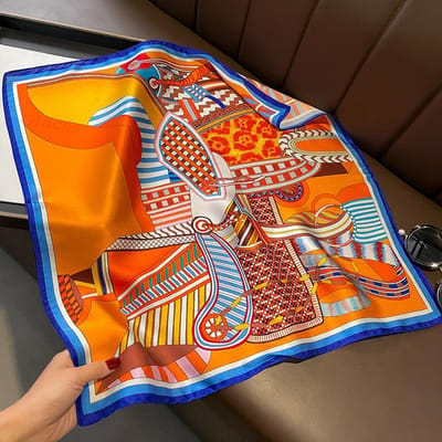 Natuurlijk Echt Zijde Vierkante Sjaal Dames Luxe Print Vrouwelijke Foualrd Sjaals Neckerchief Bandana Nekbanden Voor Kantoor Dames Real Silk 53x53cm white