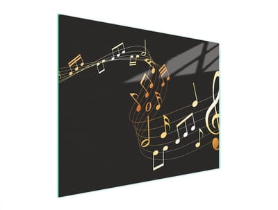 TMK ArtDeko - Snijplank - Glas - 52x40 cm - Muziek