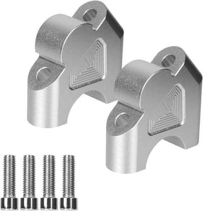 Stuurverhogers Motorfiets - Stuurverhoger Set - Comfortabeler Rijden - CNC Aluminium Geanodiseerd - 30mm Omhoog 25mm Achteruit - Zilver