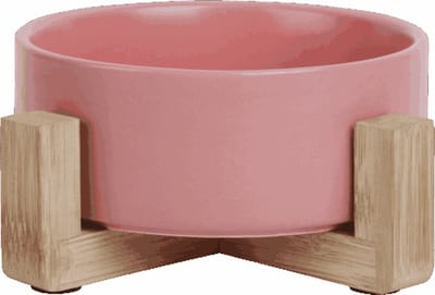 Jack & Vanilla Keramische Voerbak Bamboe Standaard Roze 400ml