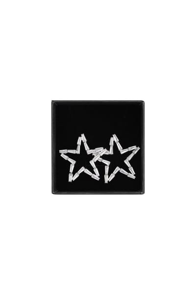 Kerst oorbellen met ster - Yehwang - Oorbellen voor kerst - 3,70 x 3,70 cm - Koper/Zirknonia - Zilver