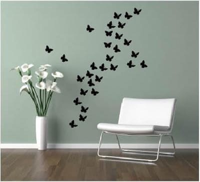 Elegante Vlinder Muur Decoratie - Zwart
