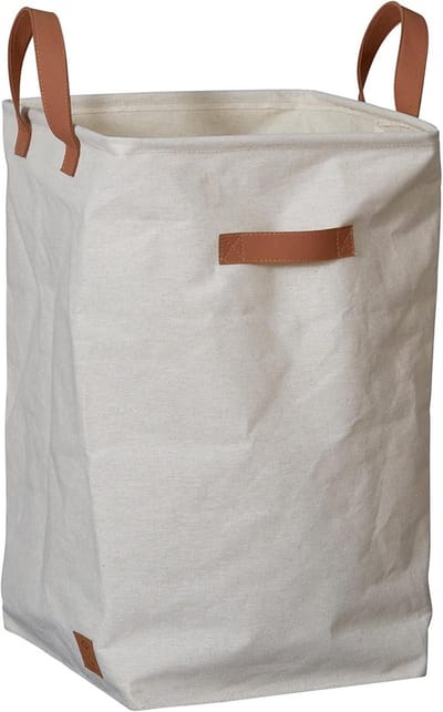 Premium Opbergmand met Handgrepen - Stabiele en Veelzijdige Wasmand van Stof, Beige, 35 x 35 x 58 cm
