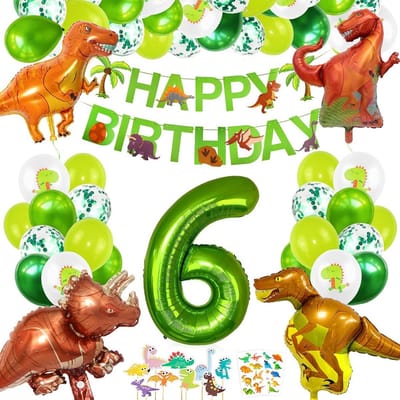 FeestmetJoep® Dino 6 jaar verjaardag versiering - Dino & Jungle thema