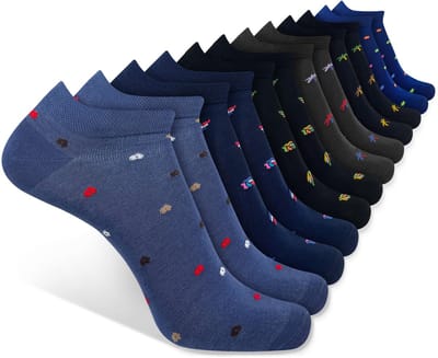 Pierre Cardin Sneakersokken Heren - 12 Paar - Premium Gemerceriseerd Katoen - Naadloze Teen - Ademend & Zacht - Maat 40-46 - Microprint Dessin - PCE02