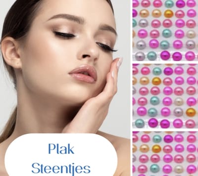 100 Oorbellen -plak- gekleurde- Synthetische-parel -6mm- geen gaatje- Charme Bijoux