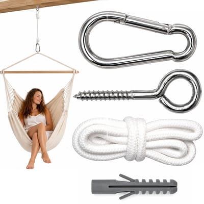 Metalen Ophangset tot 160kg - Massieve Bevestiging voor Hangstoel Hangmat - Plafond Wand Montage
