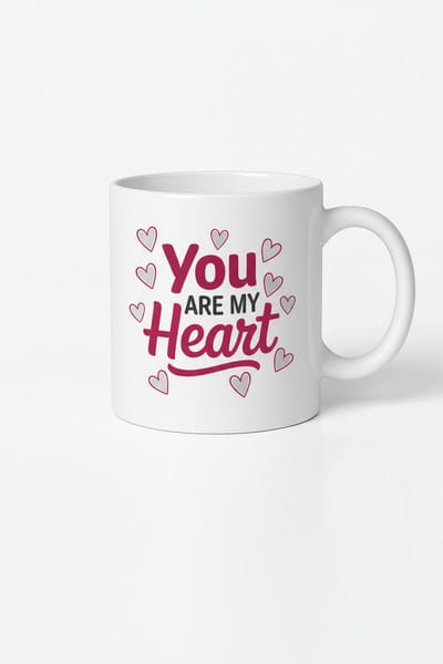 You Are My Heart" Mok - Romantisch Liefdes Cadeau met Hartjes - Valentijn Beker