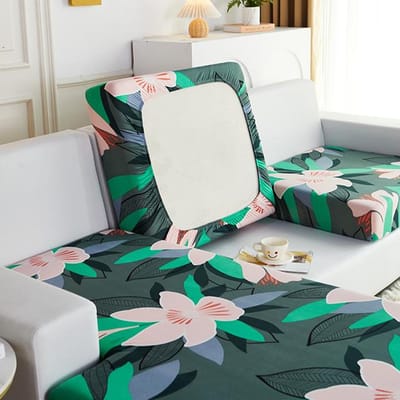Housses de coussin de canapé à impression élastique pour coussin de salon, chaise longue, housses de siège de canapé d'angle de luxe en forme de L Plus Size (S)-1pc gray