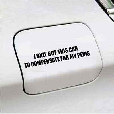 Bumpersticker - I Only Buy This Car - 3,5 X 19,6 - Zwart