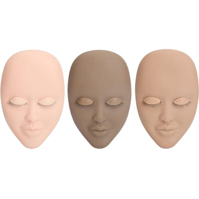 Oefen Wimper Mannequin Hoofd 3 Kleuren Wimper Mannequin Hoofd 9 Paar Enkellaags Vervangbare Oogleden gray