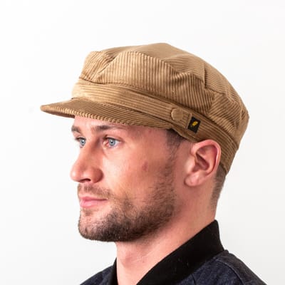 Hatman of Ireland Fisherman / Skipper Cap Corduroy Beige maat Medium (58cm)