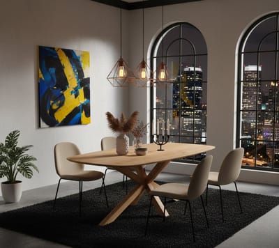 Eettafel Naturel Acaciahout Deens Ovaal - Naturel - Novihome