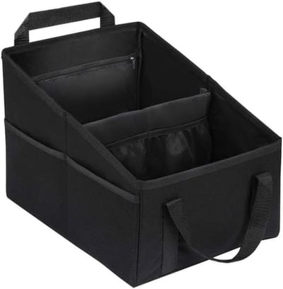 SnelShoppen - Auto Kinder Organizer Achterbank, Opvouwbare Opbergtas, Rugleuning Organizer met Vakverdeling, Handvatten en Mesh Vakken voor Speelgoed,