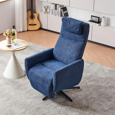 Comfortabele Relaxfauteuil met Voetensteun en Draaifunctie - Zachte TV Stoel voor Woonkamer