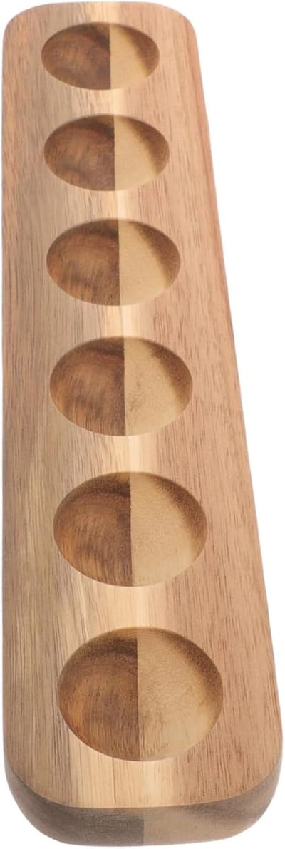 Houten Eierhouder - Eierrekje Keuken - Eieren Bewaren - Met Compartimenten - 32 cm Lengte - Natuurlijk Hout