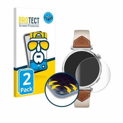 BROTECT - Screenprotector voor Huawei Watch GT 5 (41 mm) - Folie Beschermfolie transparant volledig dekking - 2 Stuks